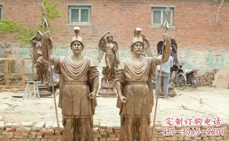 大同古罗马战士铜雕广场人物雕塑
