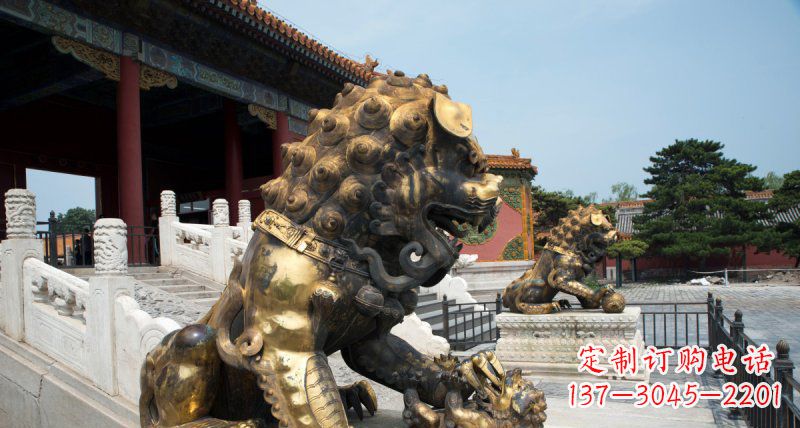 大同故宫黄铜狮子雕塑