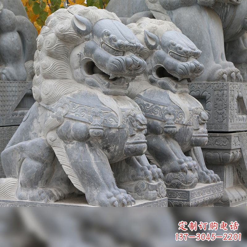 大同中领雕塑:仿故宫青石狮子雕塑