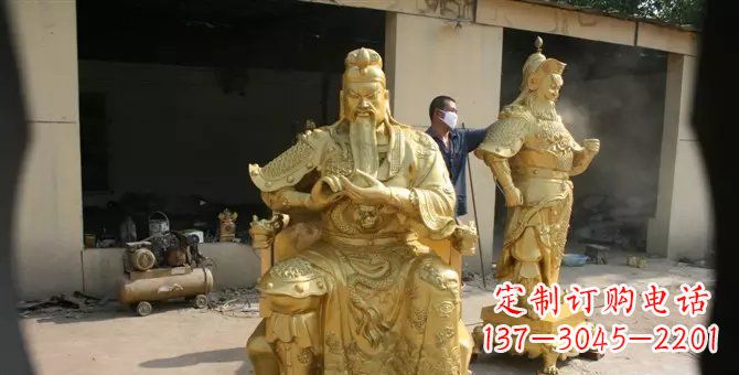 大同关帝武财神铜雕,瑰丽艺术之美
