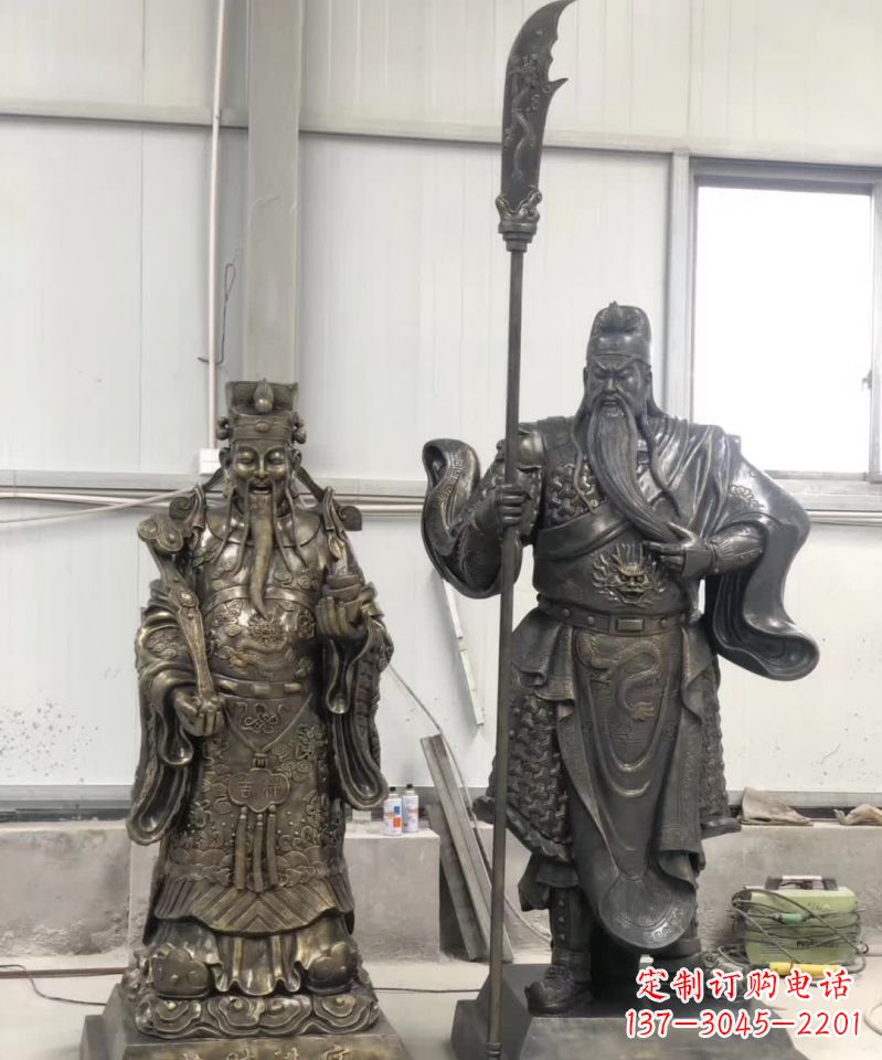 大同关公财神雕塑