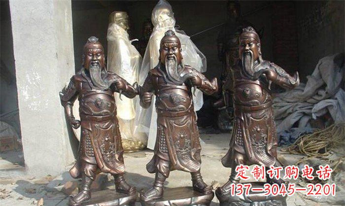 大同关公古代人物铜雕 (2)