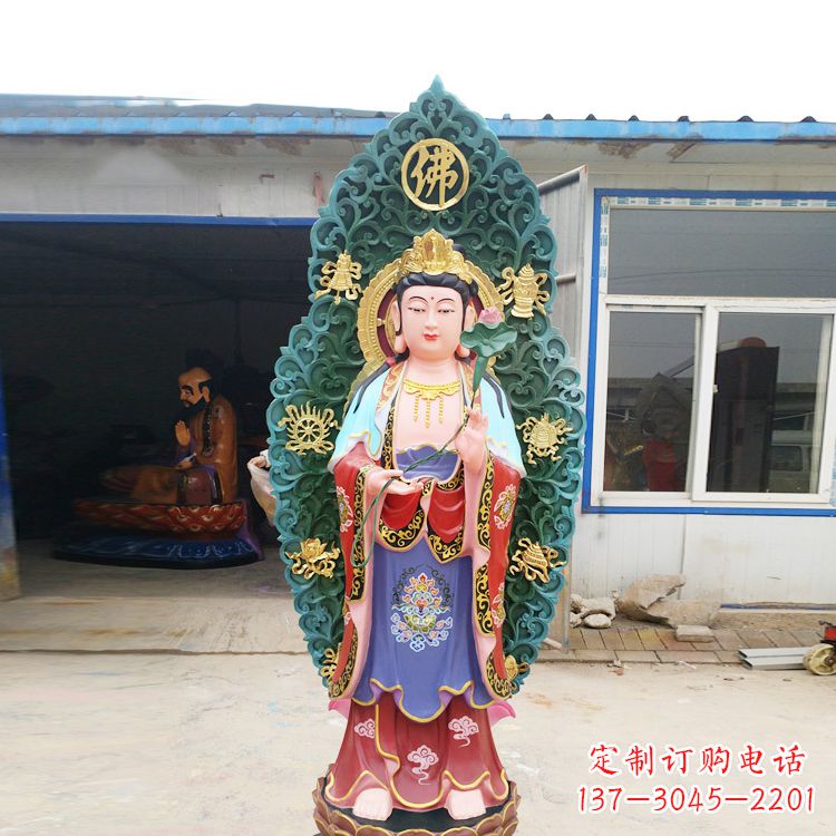 大同艺术精致观音玻璃钢彩绘雕塑