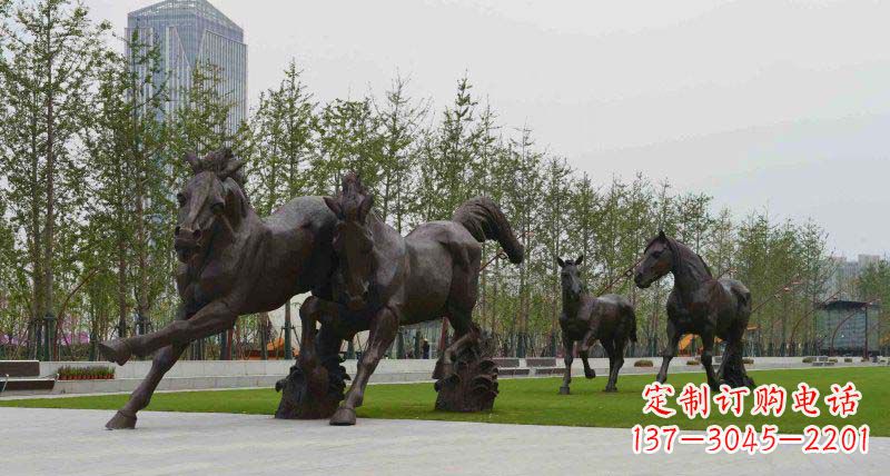 大同广场奔马动物铜雕