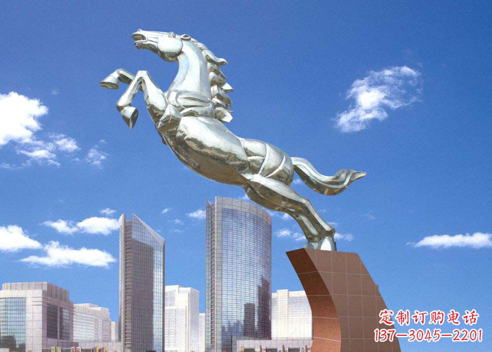 大同广场奔马不锈钢雕塑