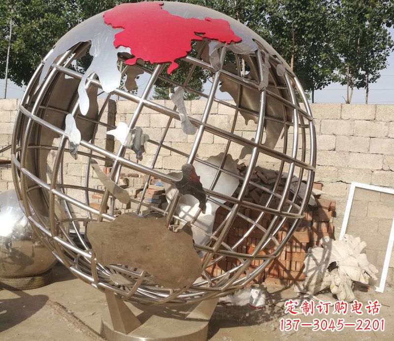 大同极致魅力:不锈钢抽象地球雕塑