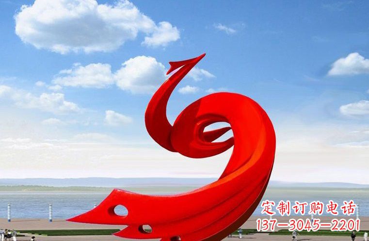 大同领雕塑:不锈钢凤凰雕塑