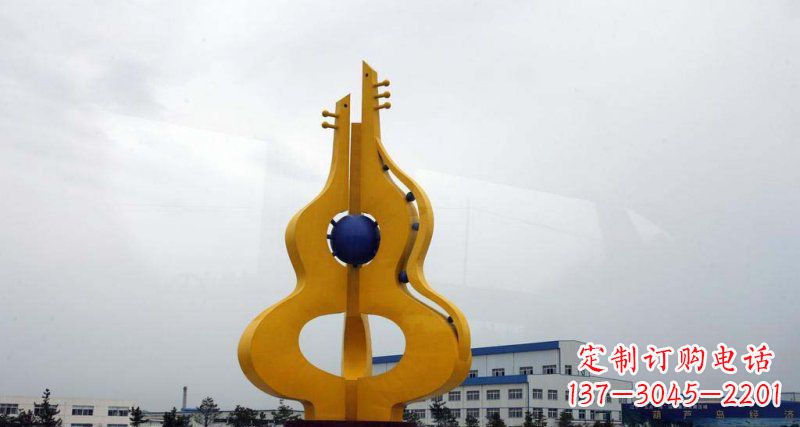 大同中领雕塑:葫芦琵琶不锈钢雕塑