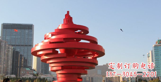 大同不锈钢抽象火炬雕塑,展现活力与坚强