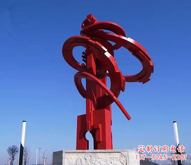 大同广场不锈钢抽象飘带雕塑2