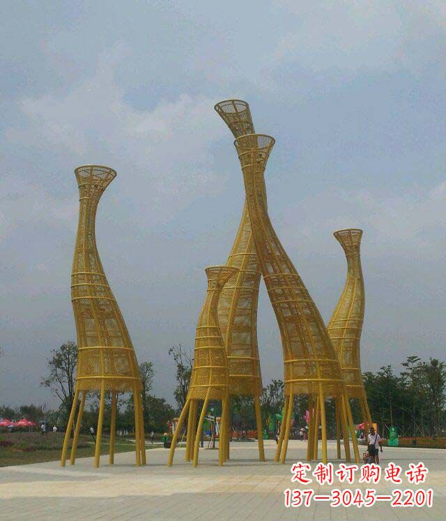 大同优雅与浪漫的相遇——不锈钢长颈鹿雕塑