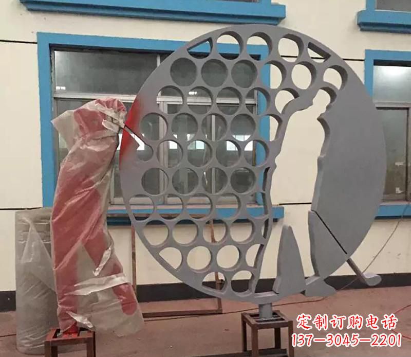 大同精致现代风格不锈钢高尔夫雕塑