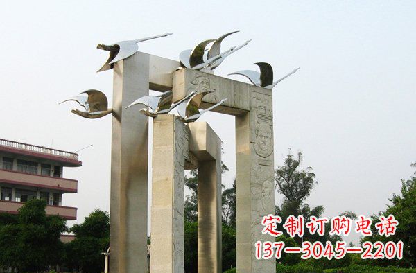 大同广场不锈钢大雁动物雕塑