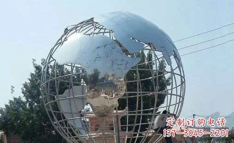 大同用艺术充实空间,精工制作高品质不锈钢地球仪雕塑