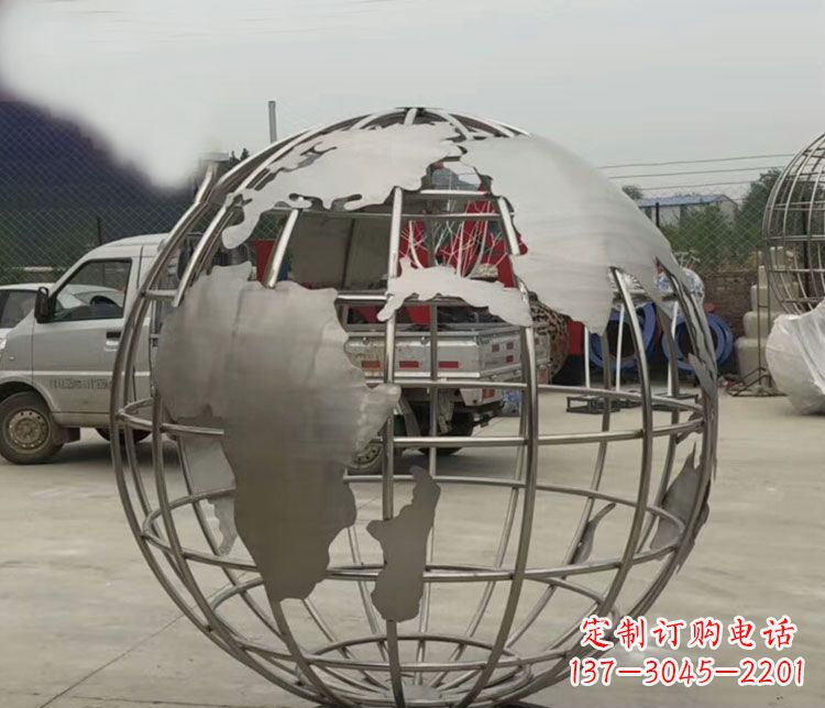 大同中领雕塑:精美不锈钢地球仪雕塑