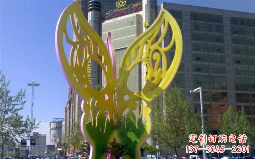 大同广场不锈钢雕刻蝴蝶雕塑