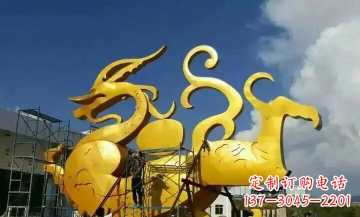 大同广场不锈钢动物龙雕塑