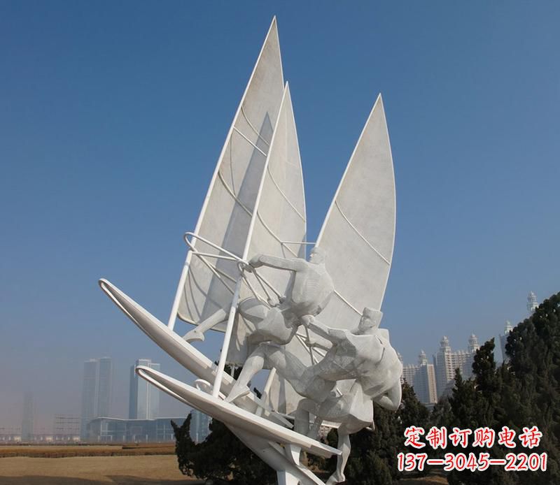 大同广场不锈钢帆船比赛运动雕塑