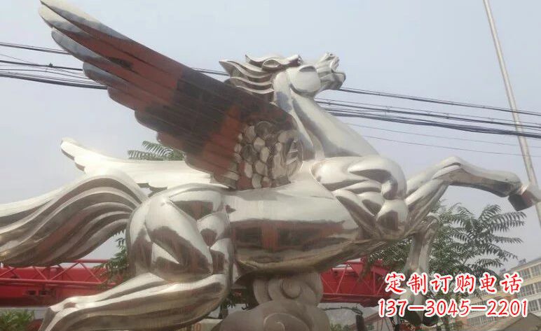 大同流畅优美的不锈钢飞马雕塑