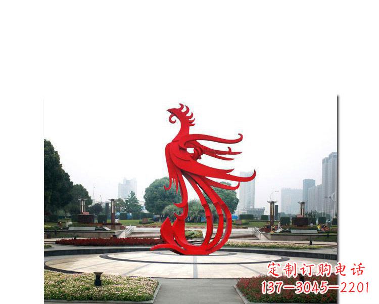 大同广场不锈钢飞翔的凤凰雕塑