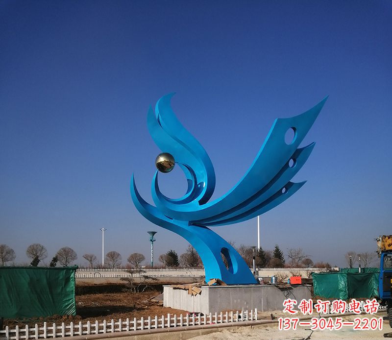 大同广场不锈钢凤凰雕塑