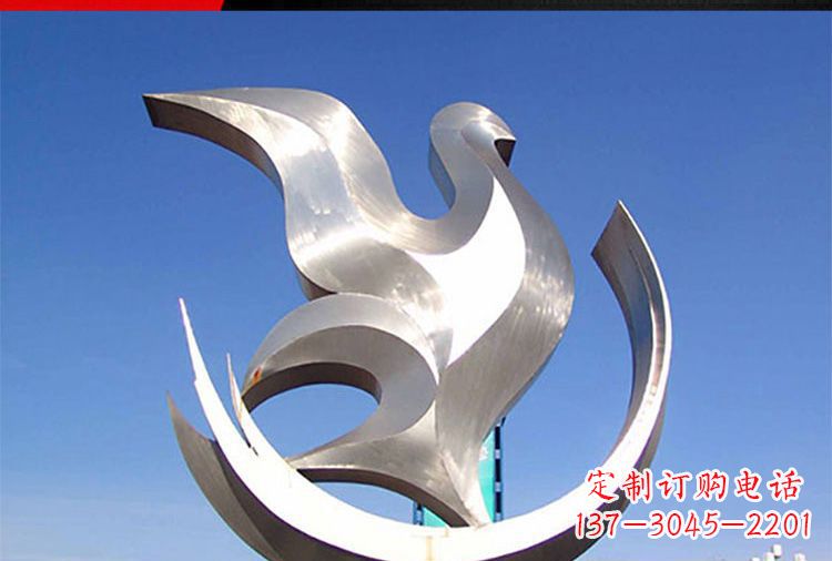 大同雕刻工艺制作的精美不锈钢鸽子摆件