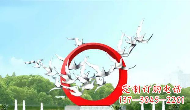大同华丽优雅的不锈钢鸽子雕塑