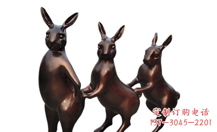 大同天马行空的不锈钢光面兔子雕塑