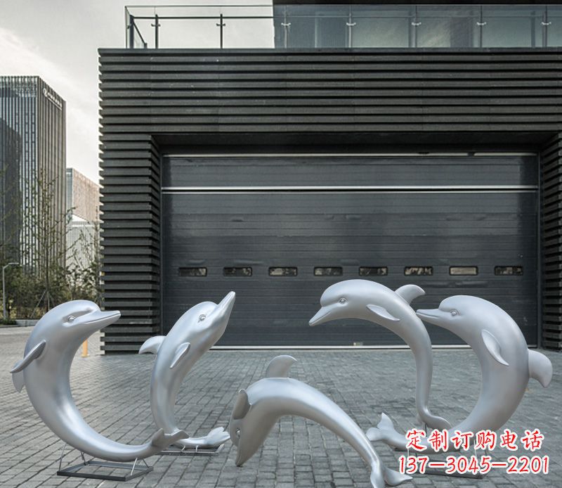大同广场不锈钢海豚景观雕塑