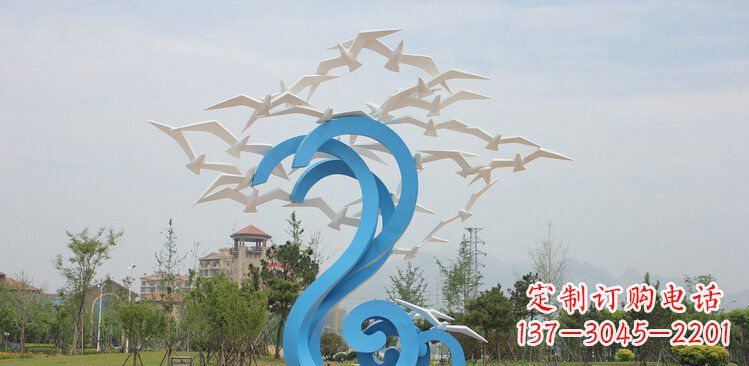 大同广场不锈钢和平鸽子雕塑
