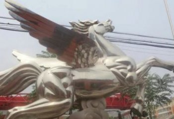 大同流畅优美的不锈钢飞马雕塑