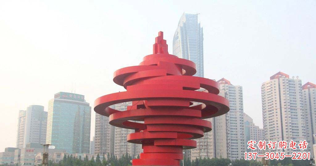 大同广场不锈钢火炬景观雕塑1
