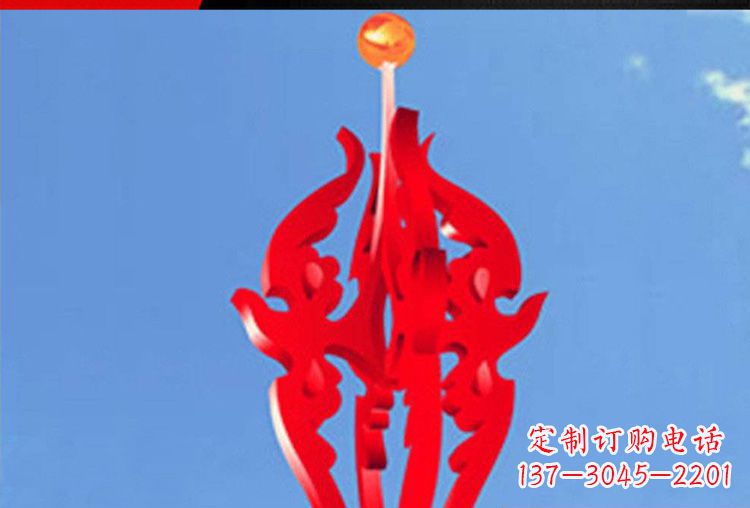 大同广场不锈钢火苗景观雕塑1