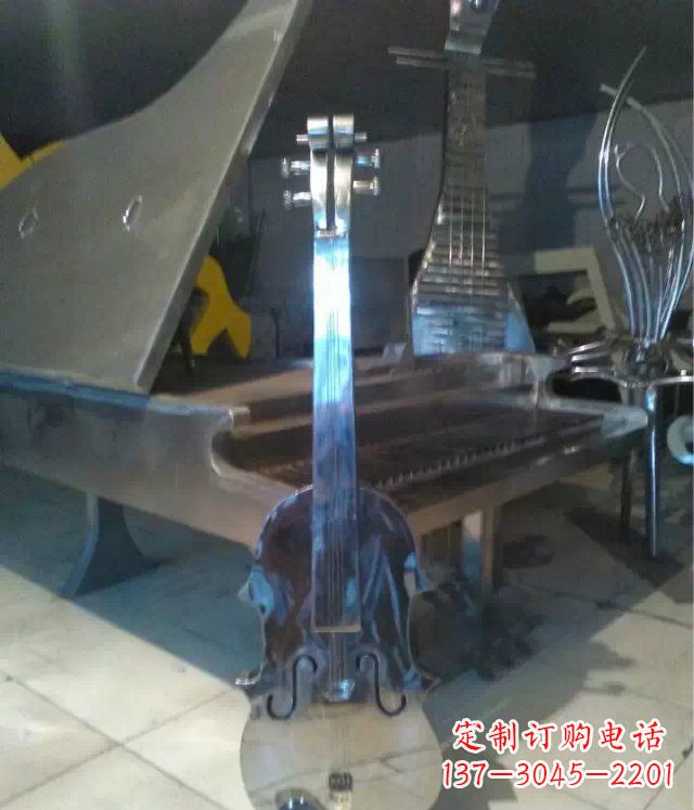大同广场不锈钢吉他景观雕塑