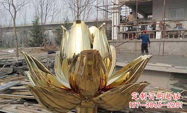 大同超大型不锈钢莲花雕塑,惊艳定制空间