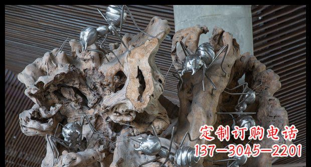 大同展现自然的优雅——不锈钢蚂蚁上树景观雕塑