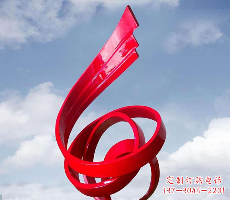 大同广场不锈钢飘带翅膀抽象雕塑