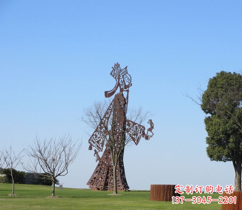 大同全新不锈钢艺术皮影戏雕塑