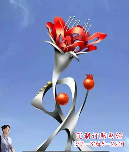 大同引以为傲的不锈钢石榴雕塑