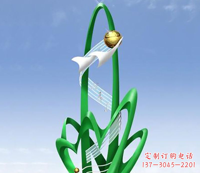 大同广场不锈钢树叶景观雕塑