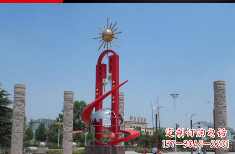 大同精美不锈钢太阳花雕塑