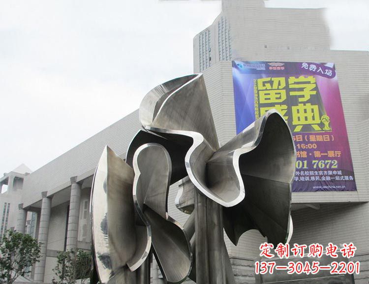 大同全新不锈钢荷叶雕塑,缔造完美景观