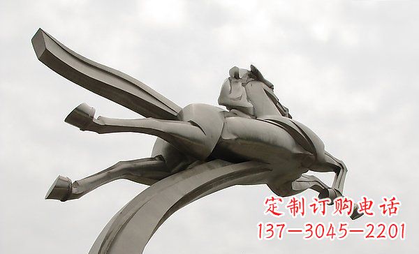 大同广场不锈钢一马当先景观雕塑