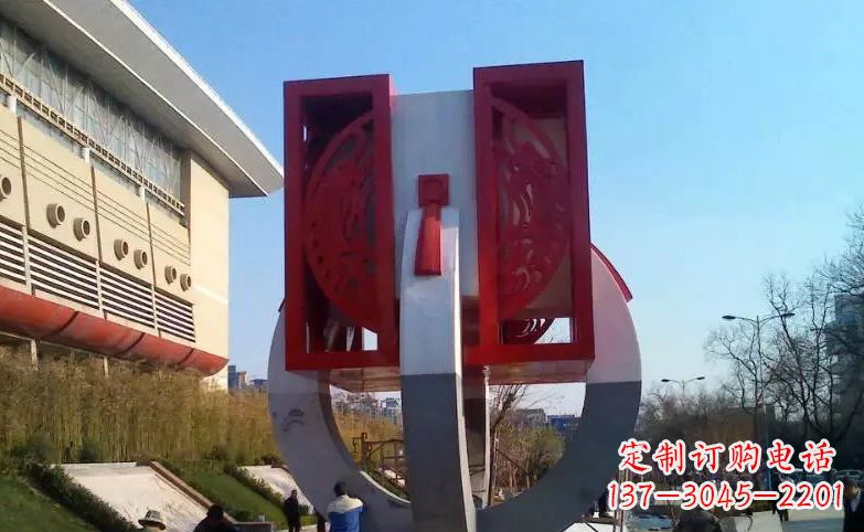 大同中领雕塑:不锈钢圆环雕塑