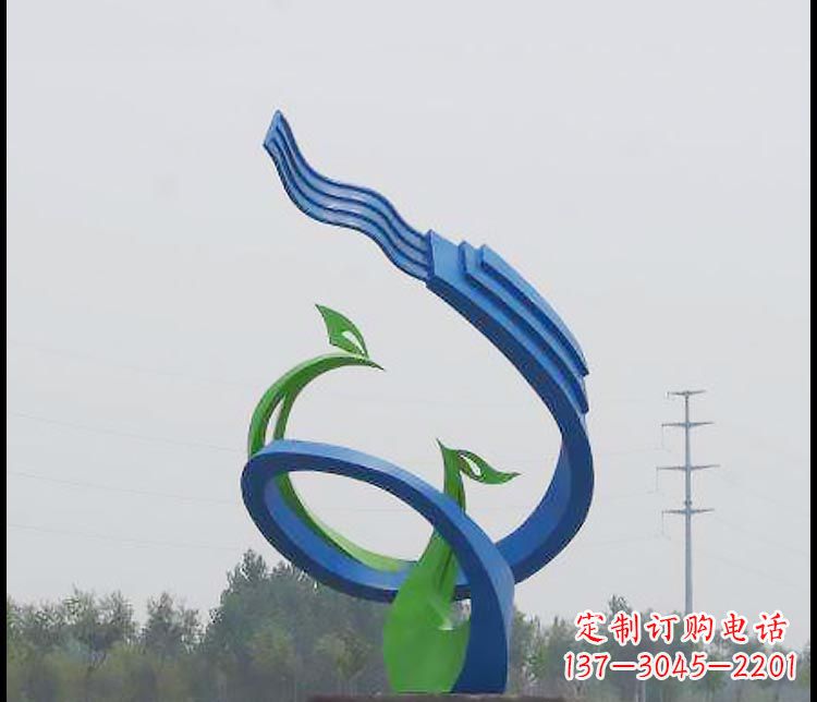 大同完美锻造,彩色不锈钢抽象凤凰雕塑