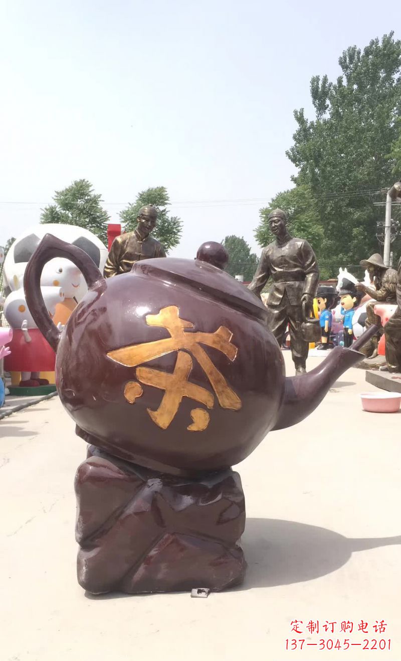 大同高质量广场茶壶铜雕塑