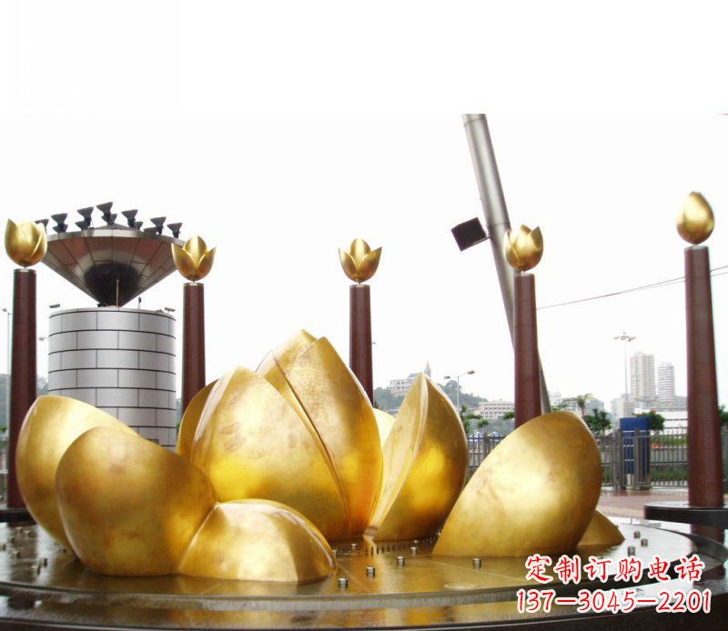 大同全新设计!中领雕塑莲花抽象广场雕塑