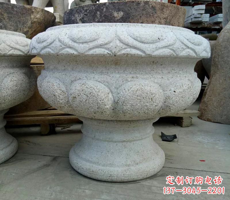 大同中领雕塑精美大理石花盆雕塑