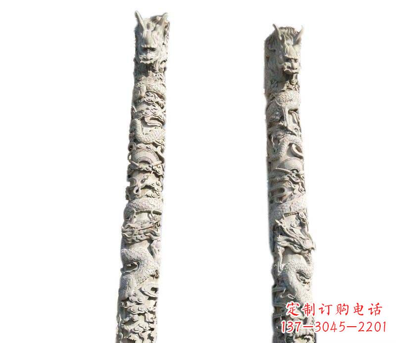 大同广场大理石龙柱景观石雕