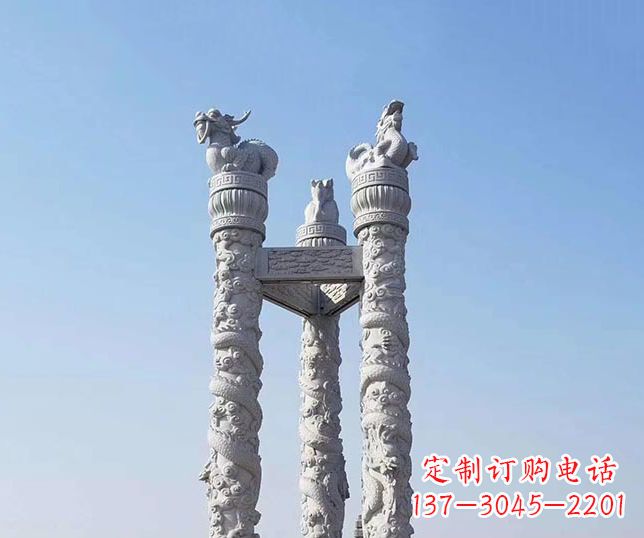 大同广场大理石龙柱景观石雕_2